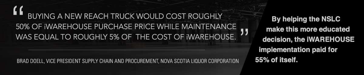 iwarehouse, fleet management, nova scotia liquor corporation, johnston equipment