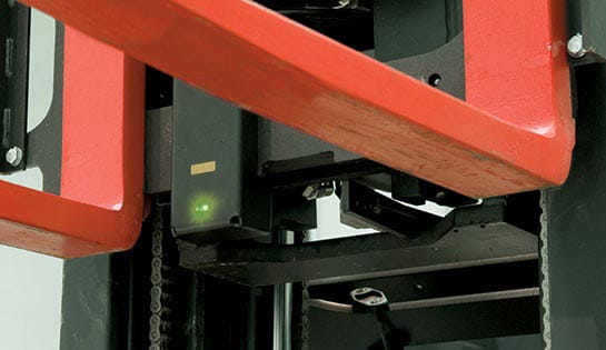 Fork-Tip Laser Guide for Raymond Reach-Fork Trucks