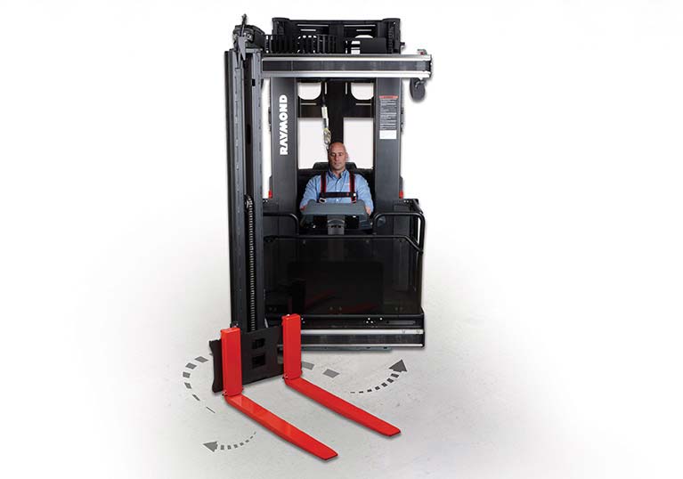 Raymond 9800 Swing Reach Turret Truck Very Narrow Aisle