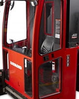 Raymond 9800 Swing-Reach Turret Truck with Enclosed Cab option